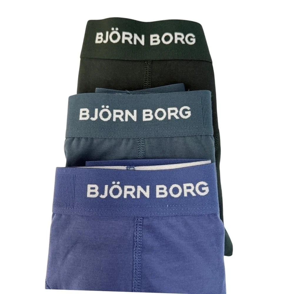 Bjorn Borg Mens New Organic Cotton Boxer Briefs Teal Blue L NWOT